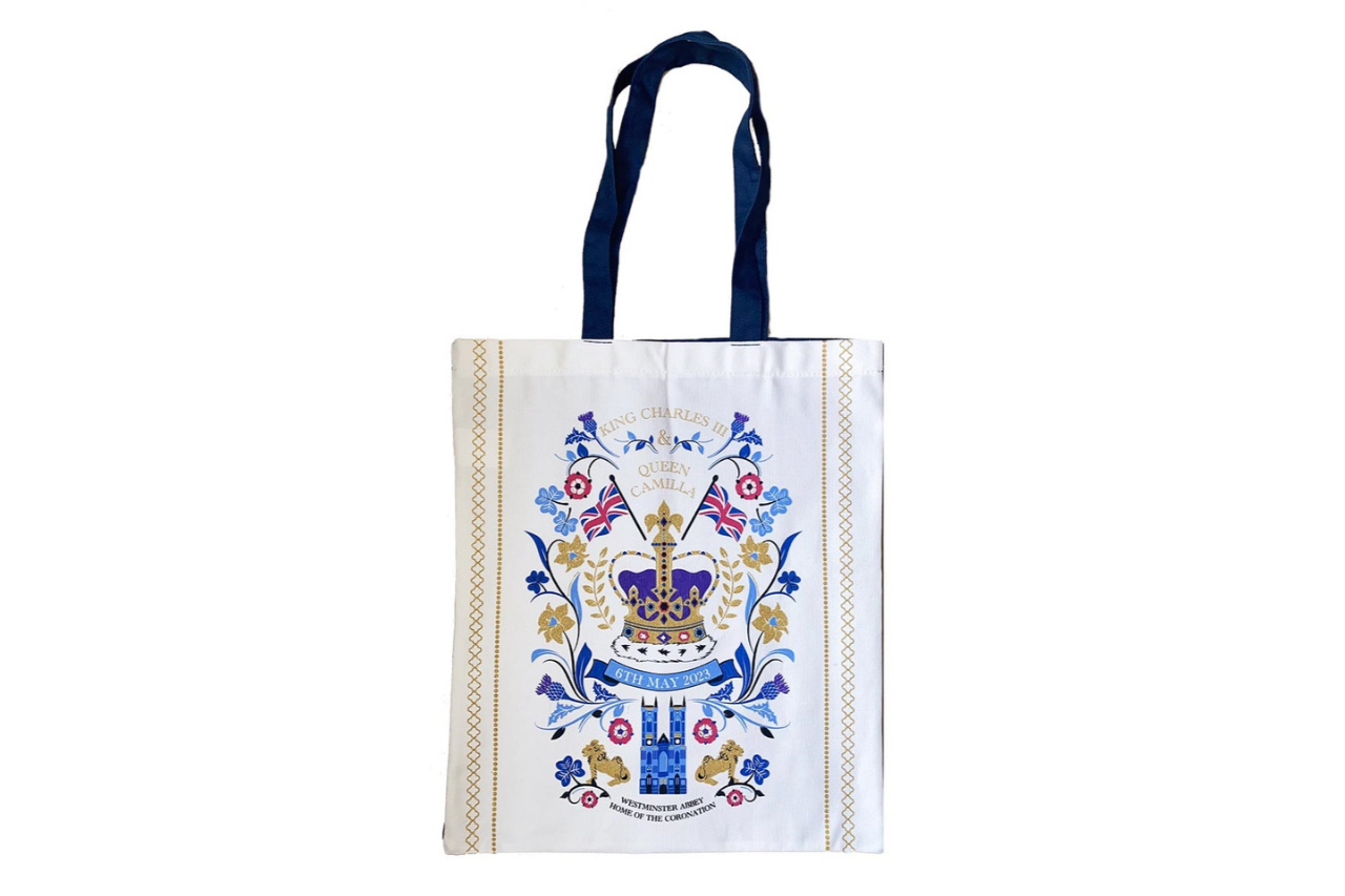 <p>Various embroidered items for sale in the Westminster shop,</p>
<p> from shoppers to bookmarks to tea mats</p>
